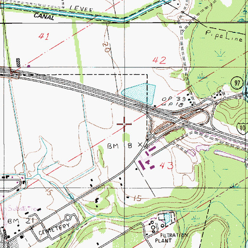 Topographic Map of Port of Jennings Industrial Park, LA