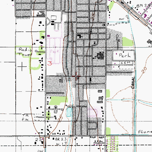 Topographic Map of Saint Paul Baptist Church, LA