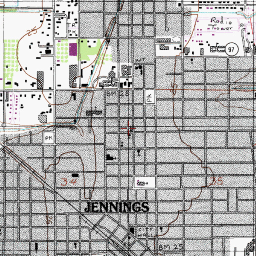 Topographic Map of Song of Praise Church, LA
