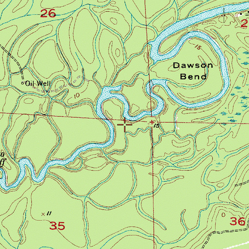 Topographic Map of Thompson Bluff Oil Field, LA