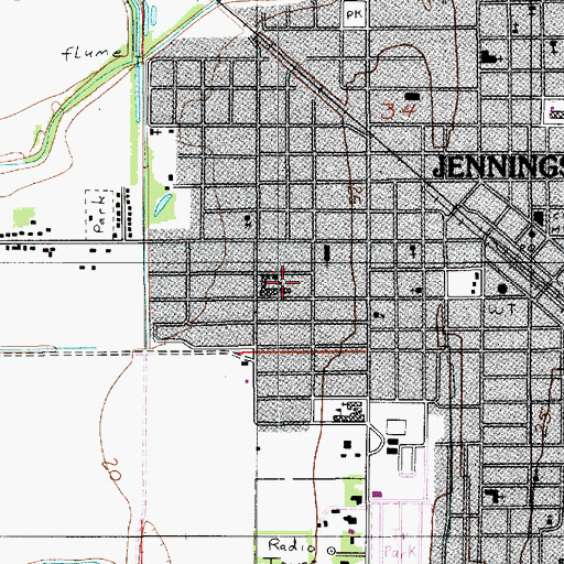 Topographic Map of West End Elementary School (historical), LA