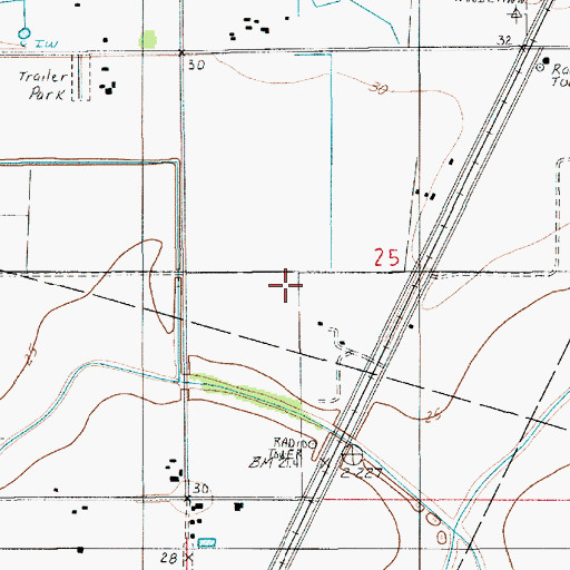 Topographic Map of Woodlawn Oil Field, LA