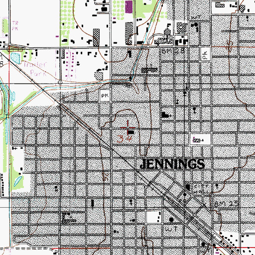 Topographic Map of Zigler Museum, LA