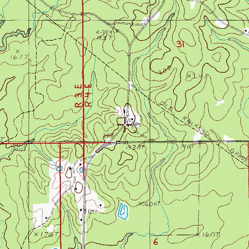 Topographic Map of Antioch School (historical), LA
