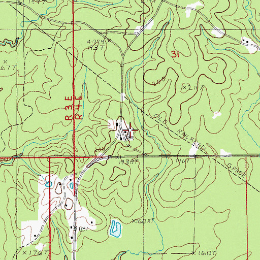 Topographic Map of Antioch Cemetery, LA