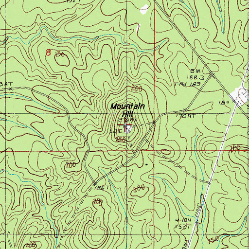 Topographic Map of Bay Springs Lookout Tower, LA