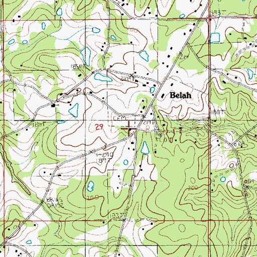 Topographic Map of Belah School (historical), LA