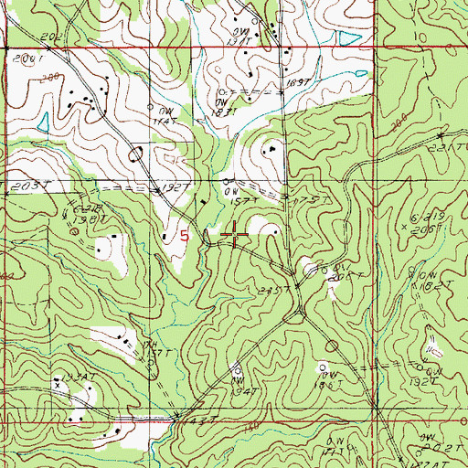 Topographic Map of Beulah School (historical), LA