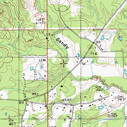 Topographic Map of Buck Holly Branch, LA