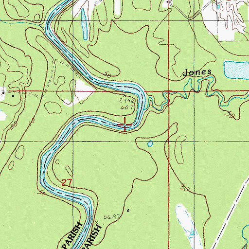Topographic Map of Campbells Ferry (historical), LA