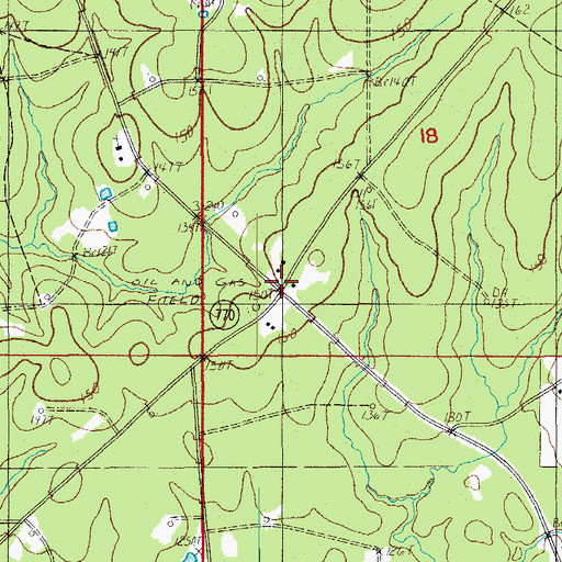 Topographic Map of Chickasaw, LA