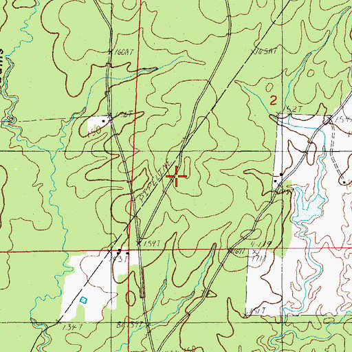 Topographic Map of Evergreen School (historical), LA