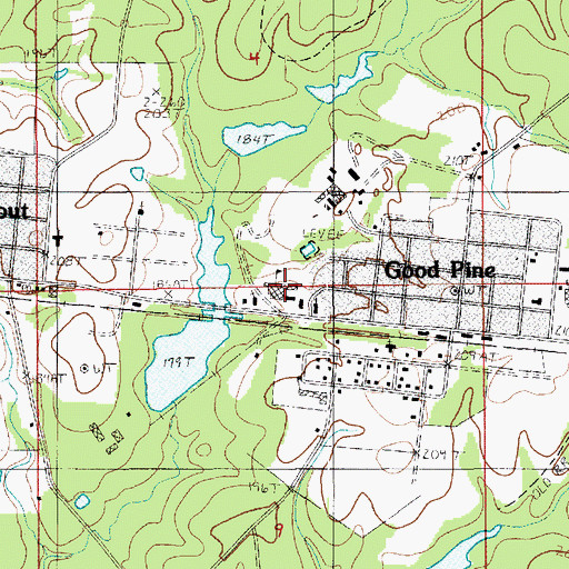Topographic Map of Goodpine Middle School, LA