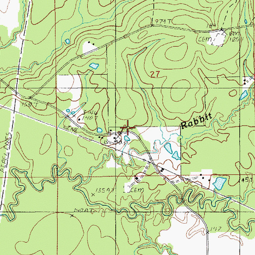 Topographic Map of Harris Chapel (historical), LA