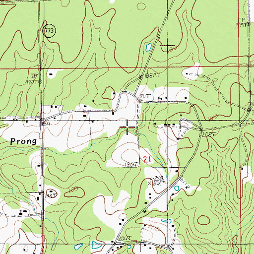 Topographic Map of Jena Airport Oil Field, LA