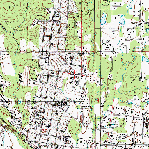 Topographic Map of Jena High School, LA