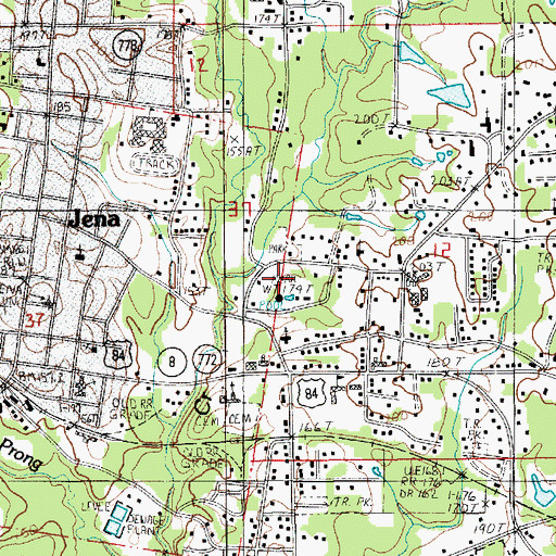 Topographic Map of Jena Town Park, LA