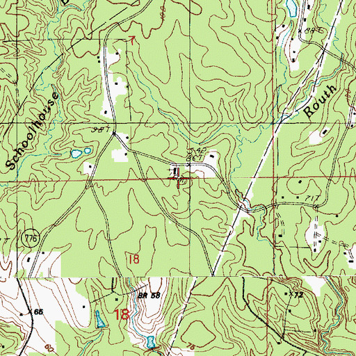 Topographic Map of Magnolia Cemetery, LA