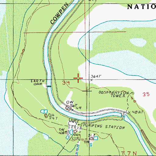 Topographic Map of Mosquito Bend Oil Field, LA