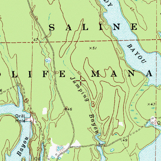 Topographic Map of Nolans Bayou Oil Field, LA