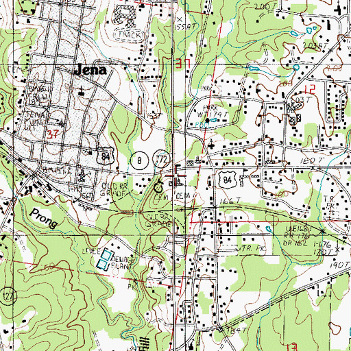 Topographic Map of Nolley Memorial United Methodist Church, LA