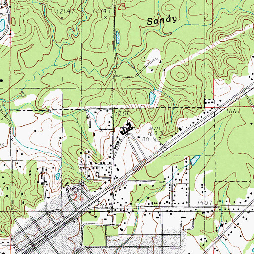 Topographic Map of Olla Standard Elementary School, LA
