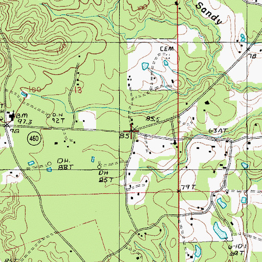 Topographic Map of Sharp Town, LA