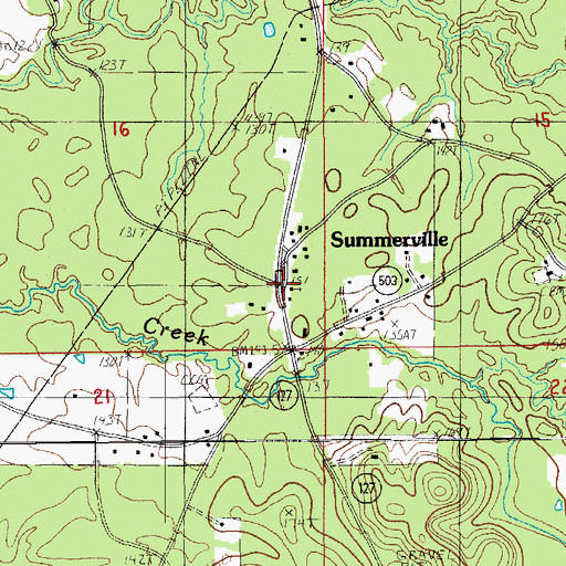 Topographic Map of Summerville Baptist Church, LA