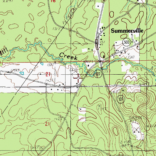 Topographic Map of Summerville Methodist Church (historical), LA