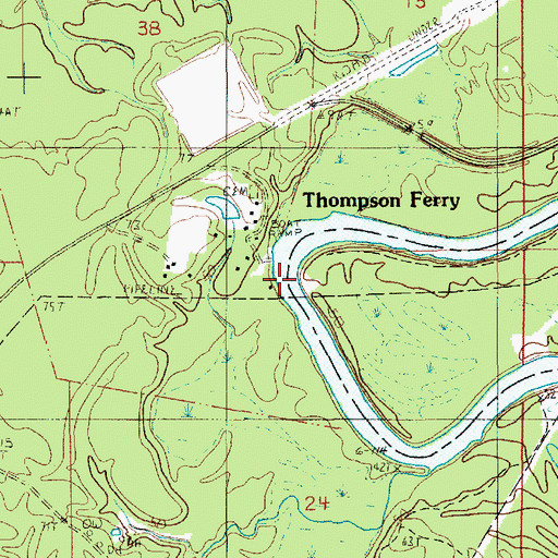 Topographic Map of Thompsons Ferry (historical), LA