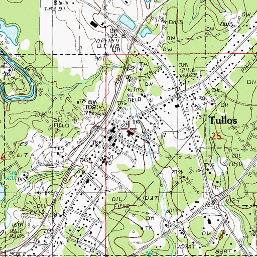 Topographic Map of Tullos Elementary School (historical), LA