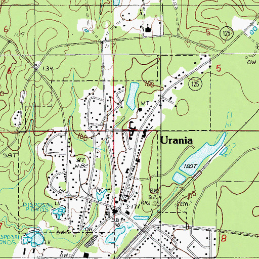 Topographic Map of Urania Elementary School, LA