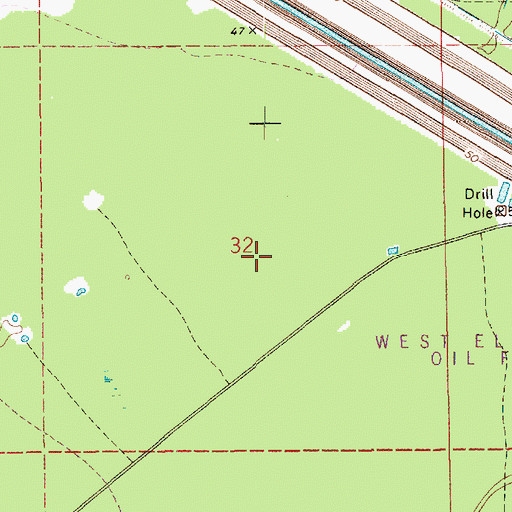 Topographic Map of West Elm Ridge Oil Field, LA