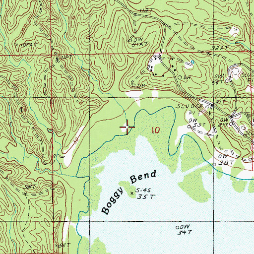 Topographic Map of Whiskey Run, LA