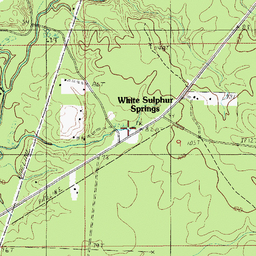 Topographic Map of White Sulphur Spring, LA
