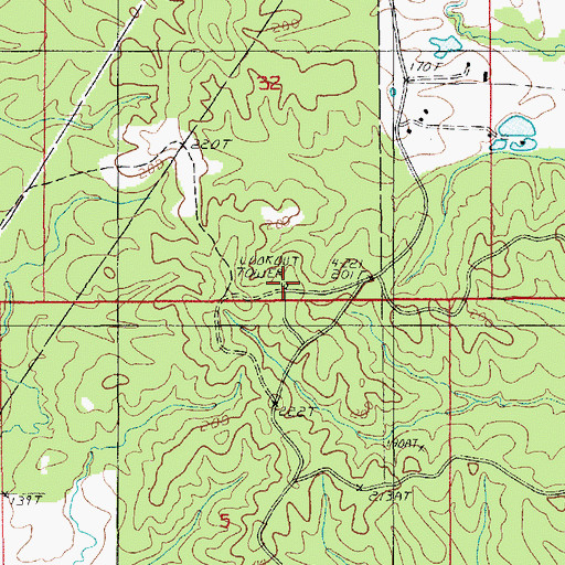 Topographic Map of Aimwell Lookout Tower, LA