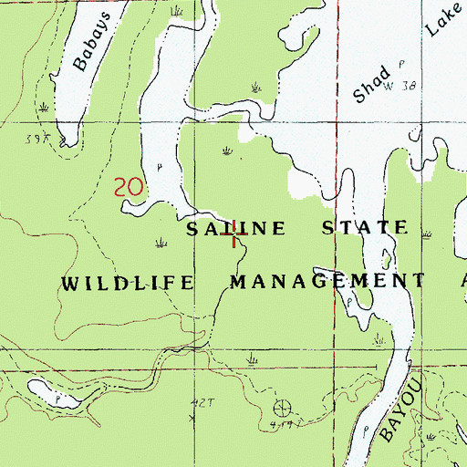 Topographic Map of Babays Lake Oil Field, LA