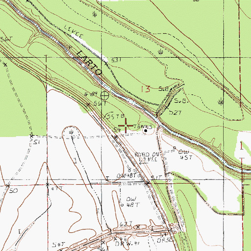 Topographic Map of Big Larto Bayou Oil Field, LA