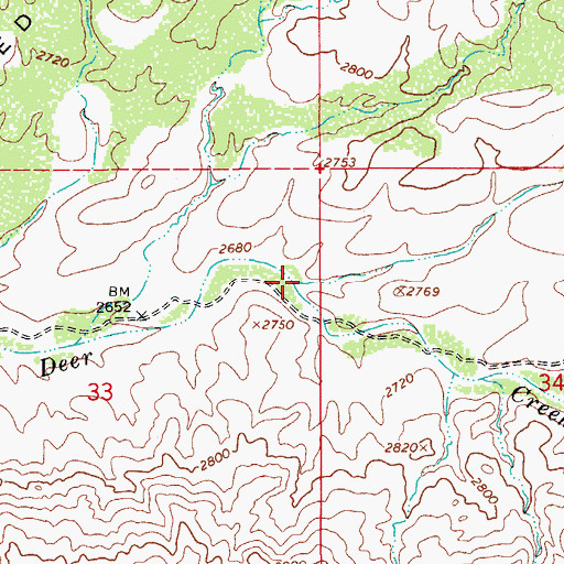 Topographic Map of Haas Canyon, AZ