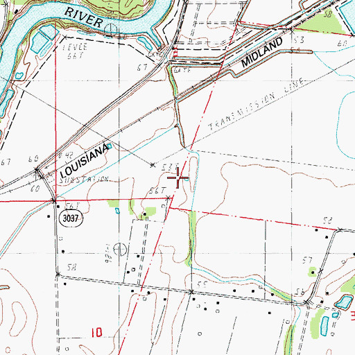Topographic Map of Carr Lake Oil Field, LA