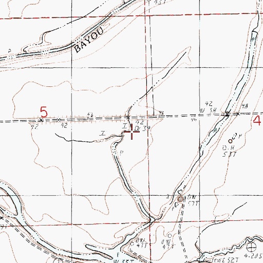 Topographic Map of Cross Bayou Oil Field, LA
