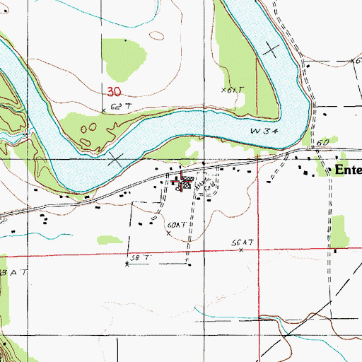 Topographic Map of Enterprise High School, LA