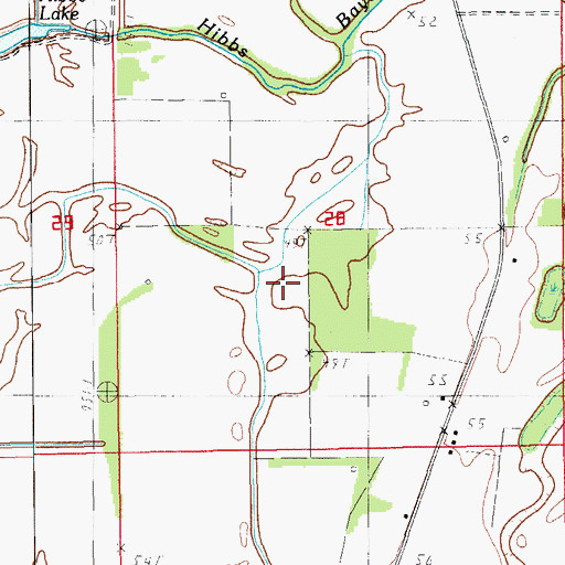 Topographic Map of Hibbs Lake Oil Field, LA