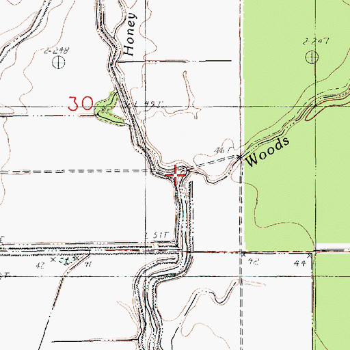 Topographic Map of Honey Brake Lake Oil Field, LA