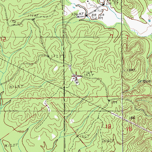 Topographic Map of Oak Grove Baptist Church, LA