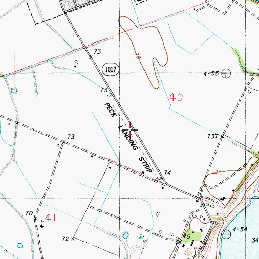 Topographic Map of Peck Landing Strip, LA