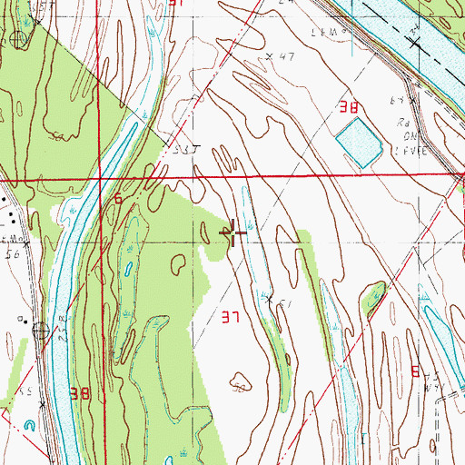 Topographic Map of Ross Bayou Gas Field, LA