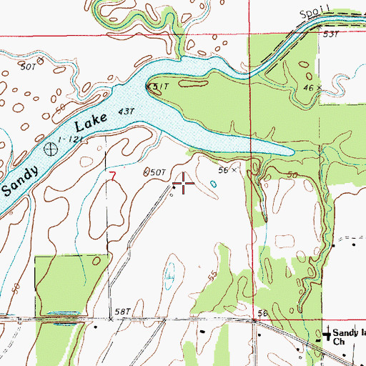 Topographic Map of Sandy Lake Oil Field, LA