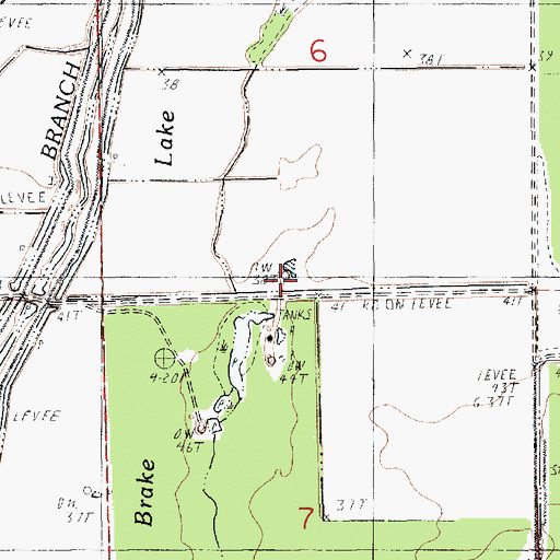 Topographic Map of Serena Oil Field, LA
