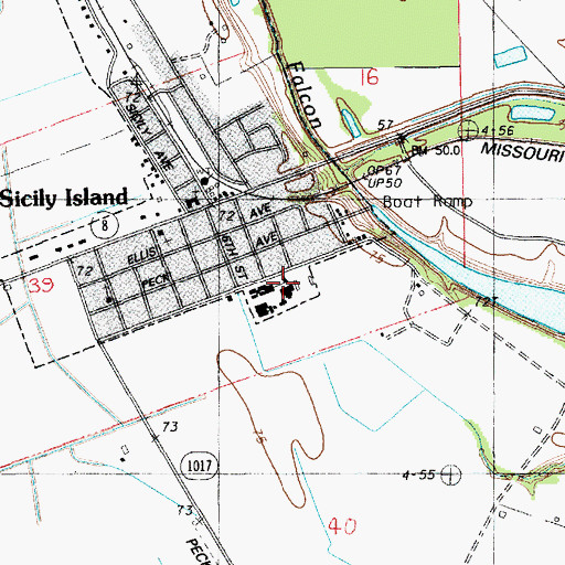 Topographic Map of Sicily Island High School, LA